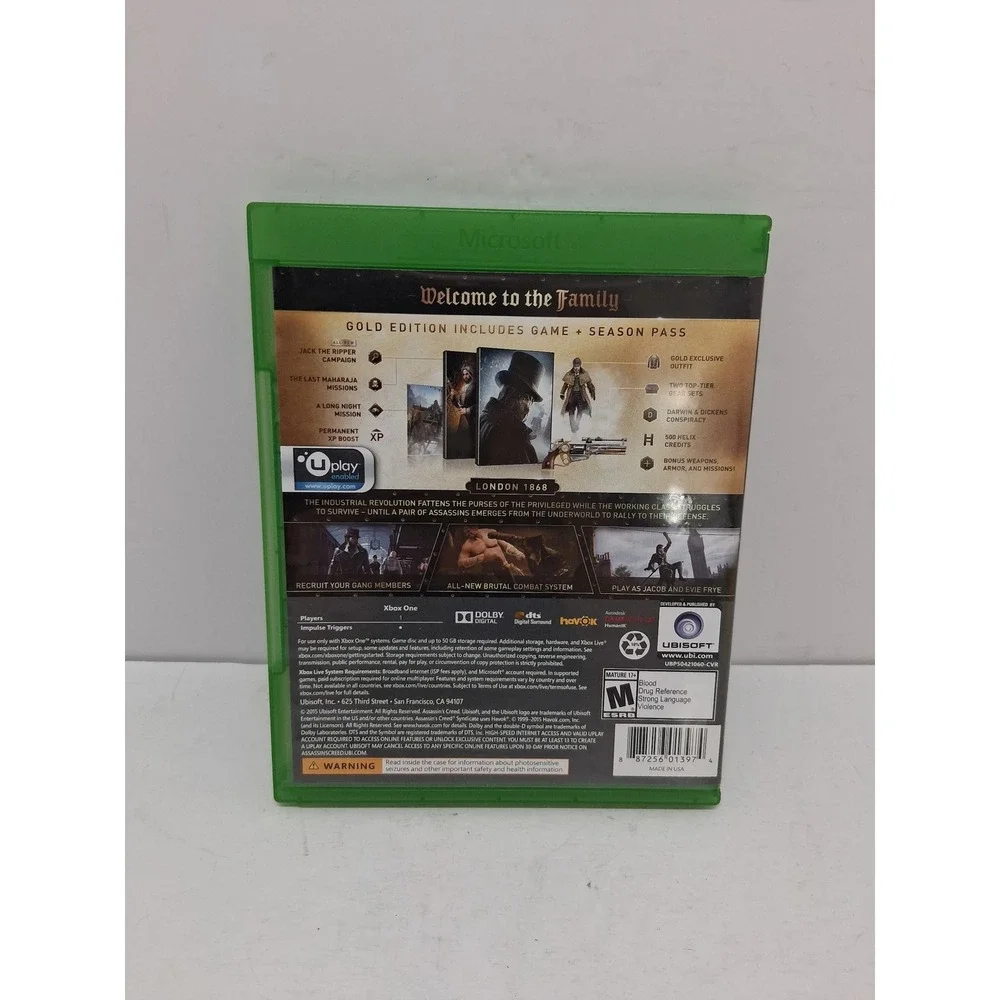 Assassins Creed Syndicate Gold Edition Xbox One Ubisoft Action Adventure Game